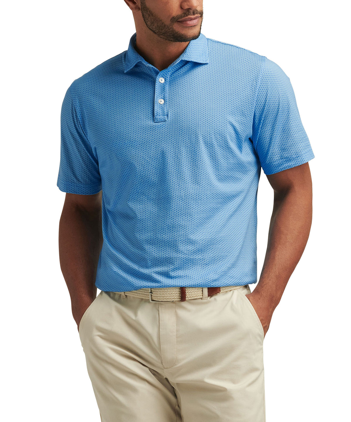 Peter Millar Short Sleeve Turtle Performance Print Polo Shirt, Men's Big & Tall
