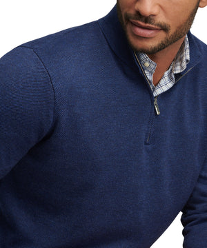 Peter Millar Coolspun Birdseye Quarter Zip Sweater