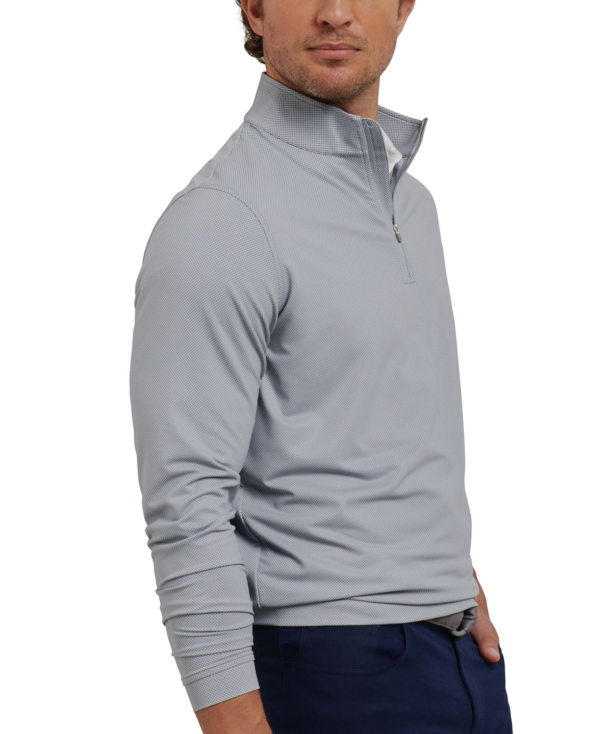 Peter Millar Long Sleeve Birdseye Perth Quarter Zip Pullover, Men's Big & Tall