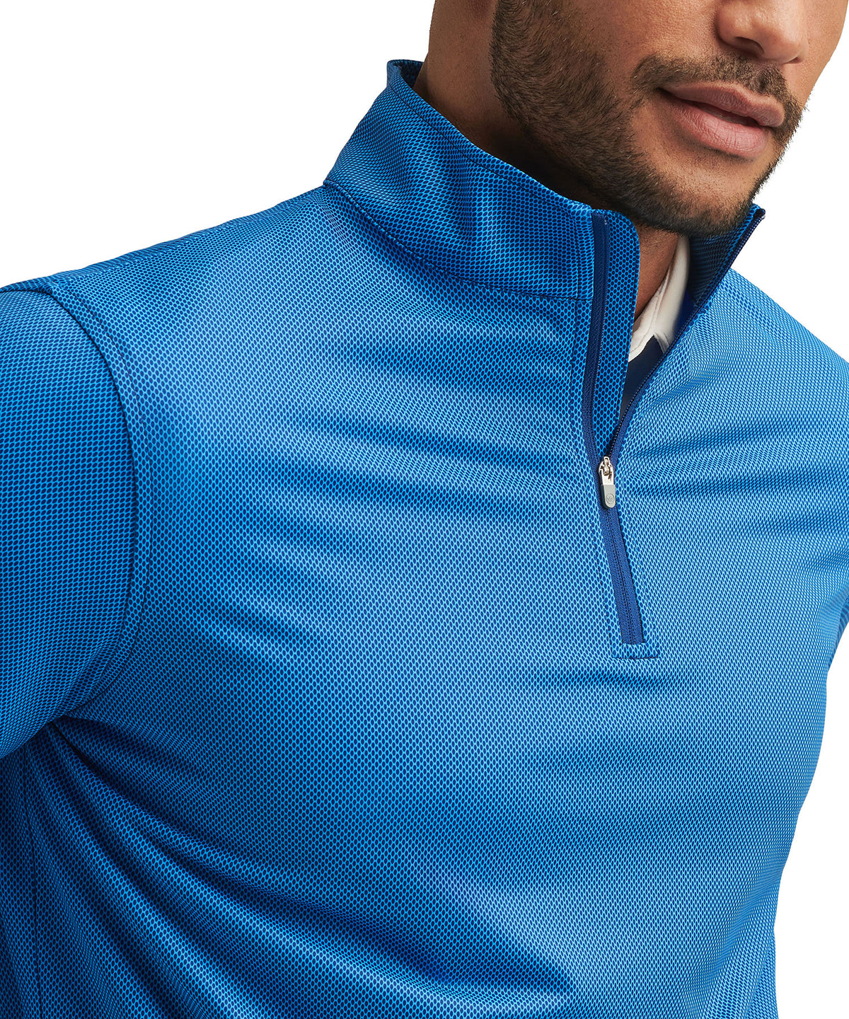 Peter Millar Long Sleeve Birdseye Perth Quarter Zip Pullover, Men's Big & Tall