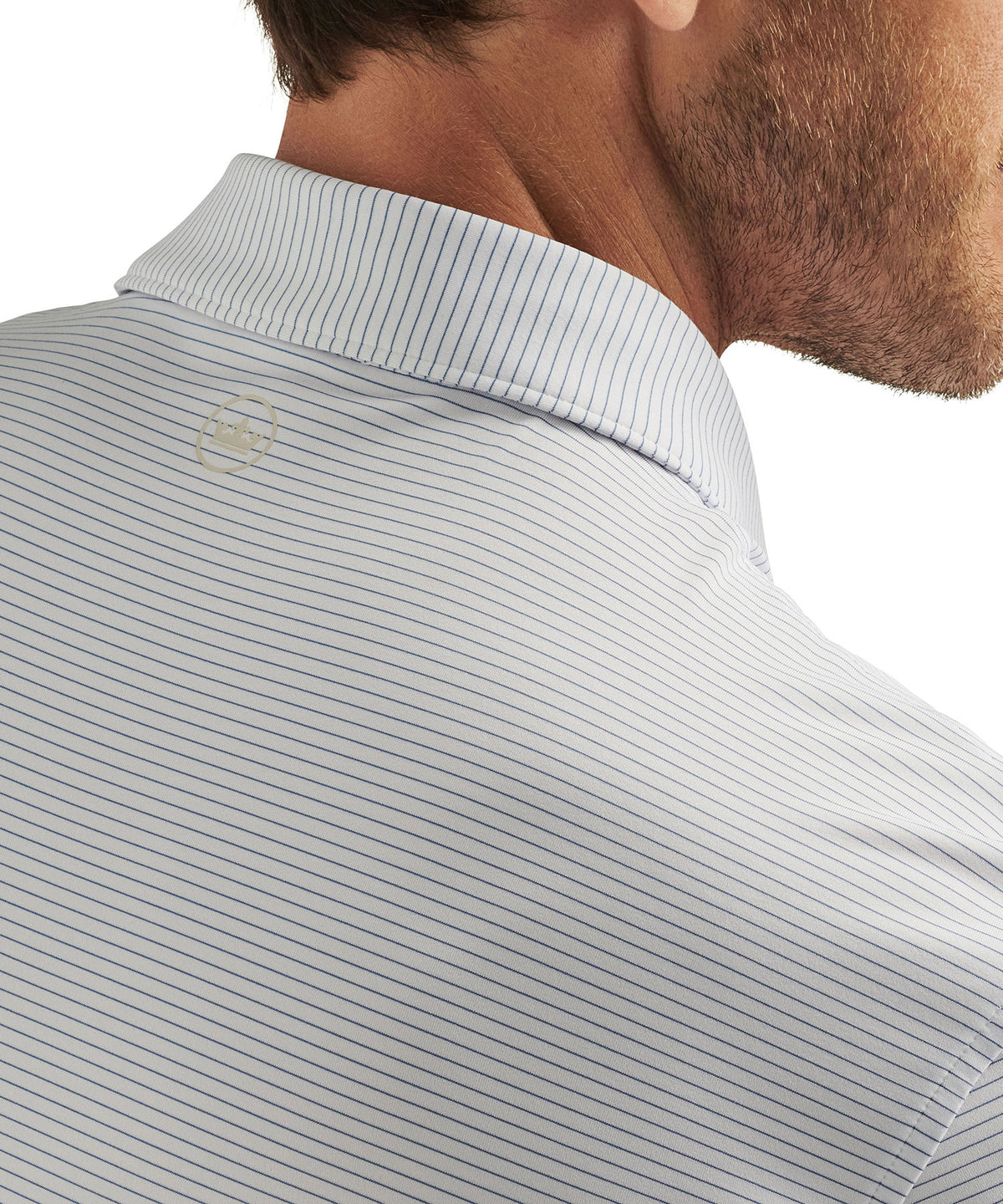 Peter Millar Short Sleeve Highlands Stripe Polo Knit Shirt, Men's Big & Tall