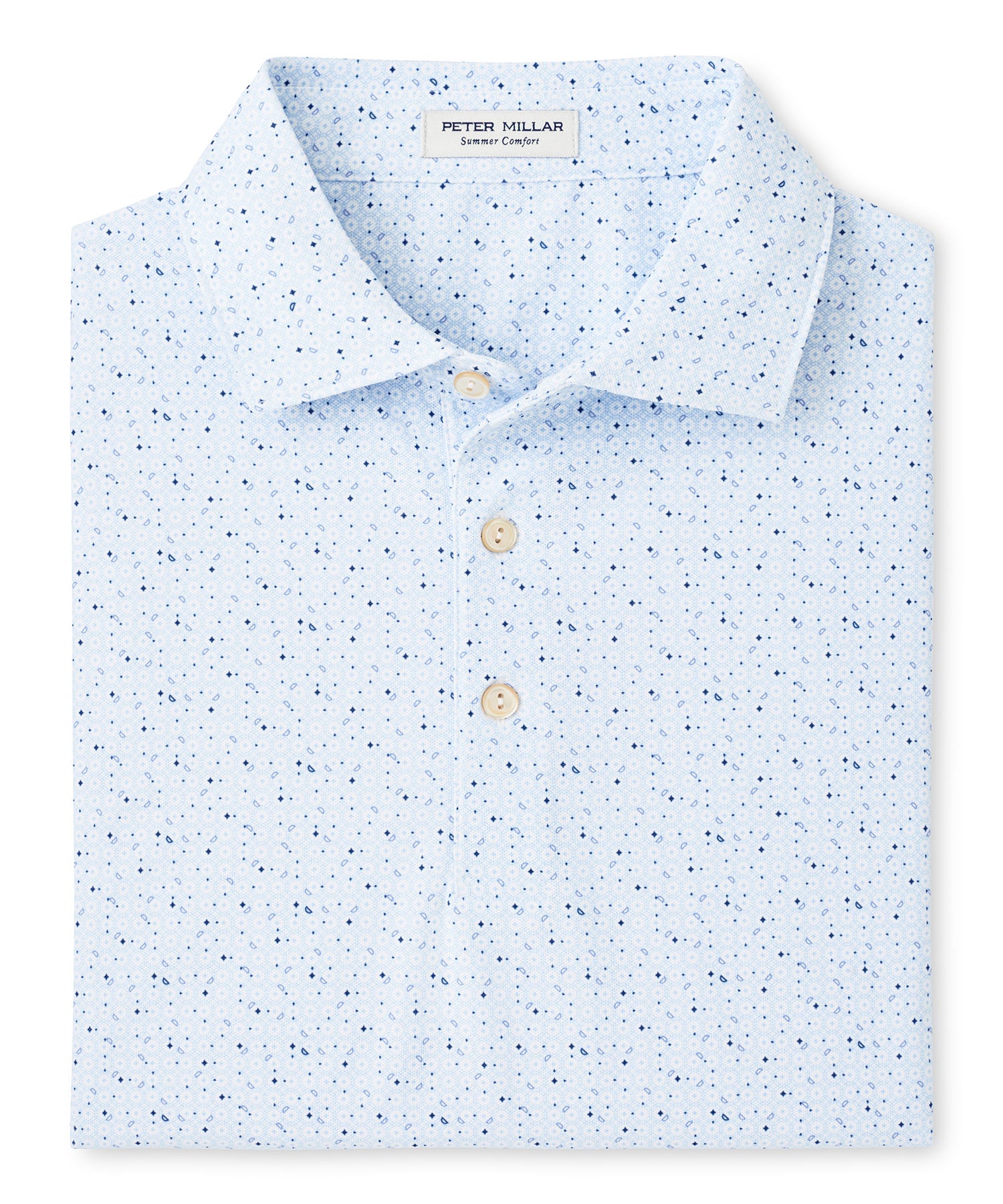 Peter Millar Short Sleeve Casa Nova Print Mesh Polo Knit Shirt