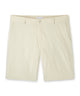 Men's flat-front hybrid shorts, light sand tan, belt loops and side pockets