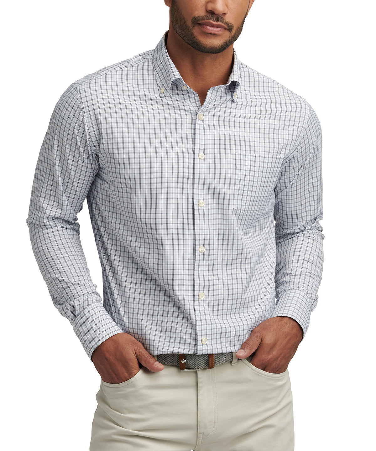 Peter Millar Long Sleeve Hamilton Sport Shirt, Men's Big & Tall