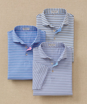 Peter Millar Short Sleeve Avent Stripe Polo Knit Shirt