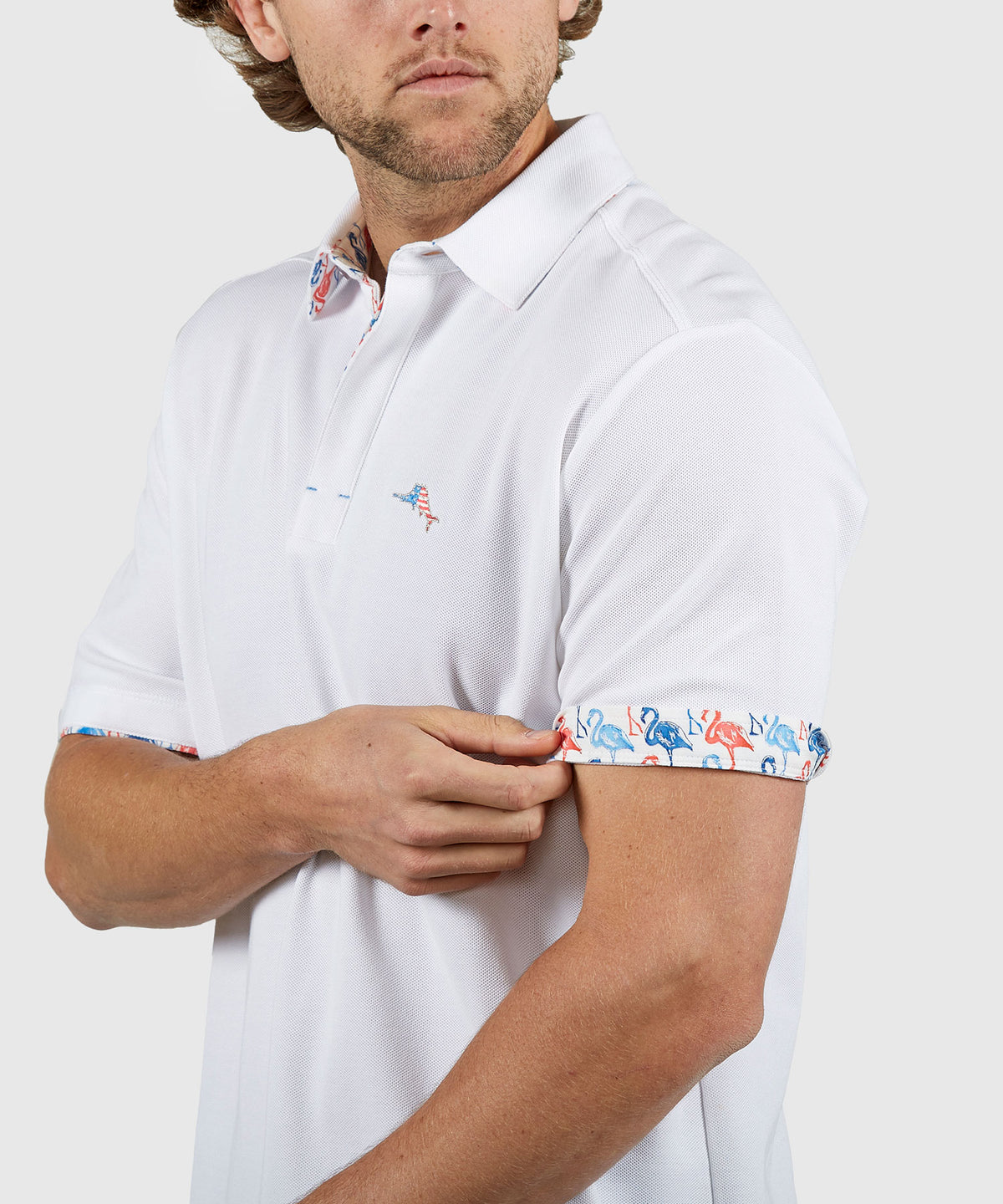 Tommy Bahama Short Sleeve Flamingo Mingle Polo Knit Shirt, Men's Big & Tall