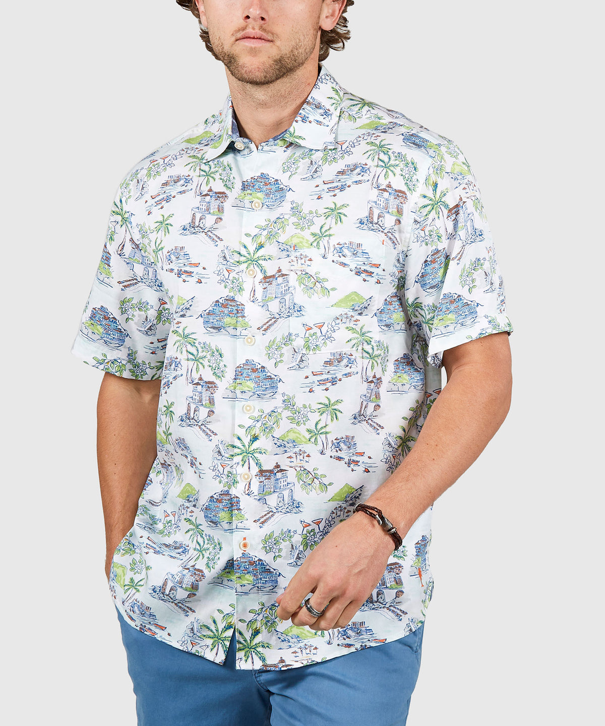 Tommy Bahama Short Sleeve Tortola Paradise Isle Sport Shirt, Men's Big & Tall