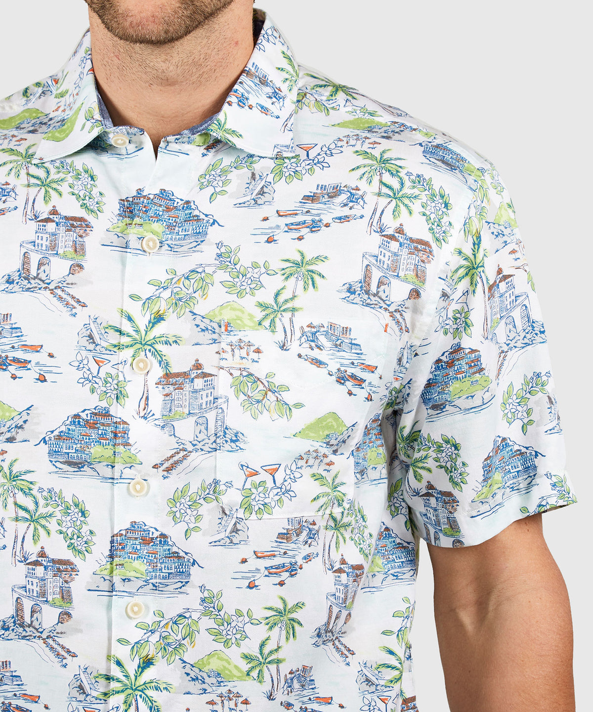 Tommy Bahama Short Sleeve Tortola Paradise Isle Sport Shirt, Men's Big & Tall