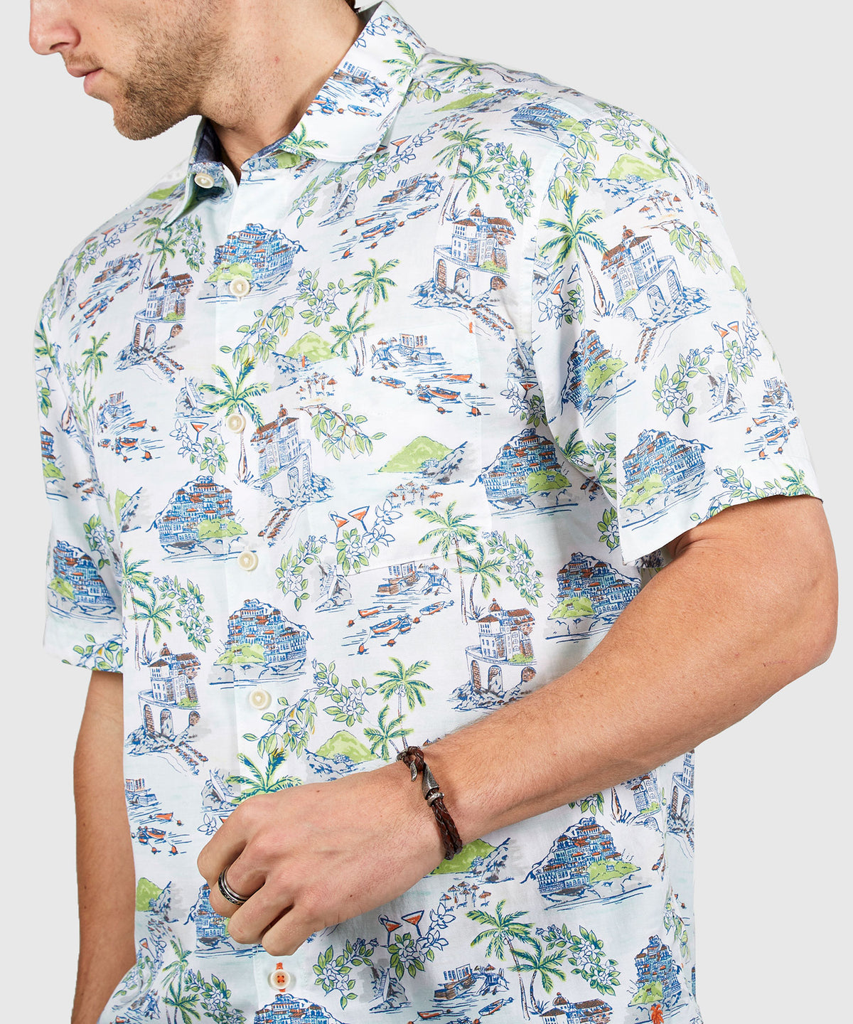 Tommy Bahama Short Sleeve Tortola Paradise Isle Sport Shirt, Men's Big & Tall