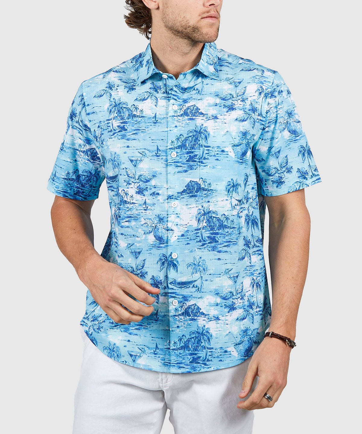 Tommy Bahama Short Sleeve Bahama Coast Tidal Pursuit Sport Shirt, Men's Big & Tall