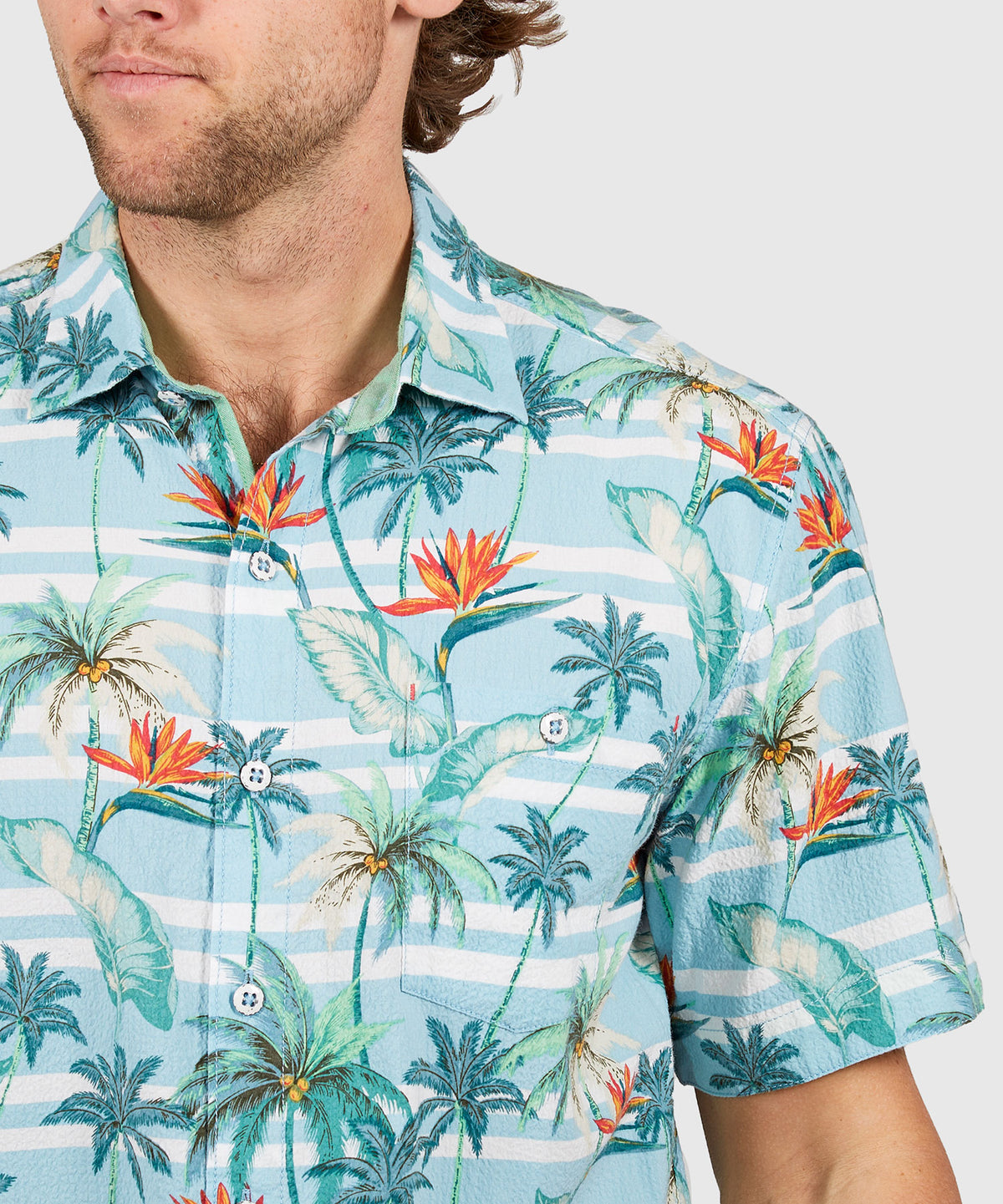 Tommy Bahama Short Sleeve Nova Wave Palmero Stripe Sport Shirt, Men's Big & Tall