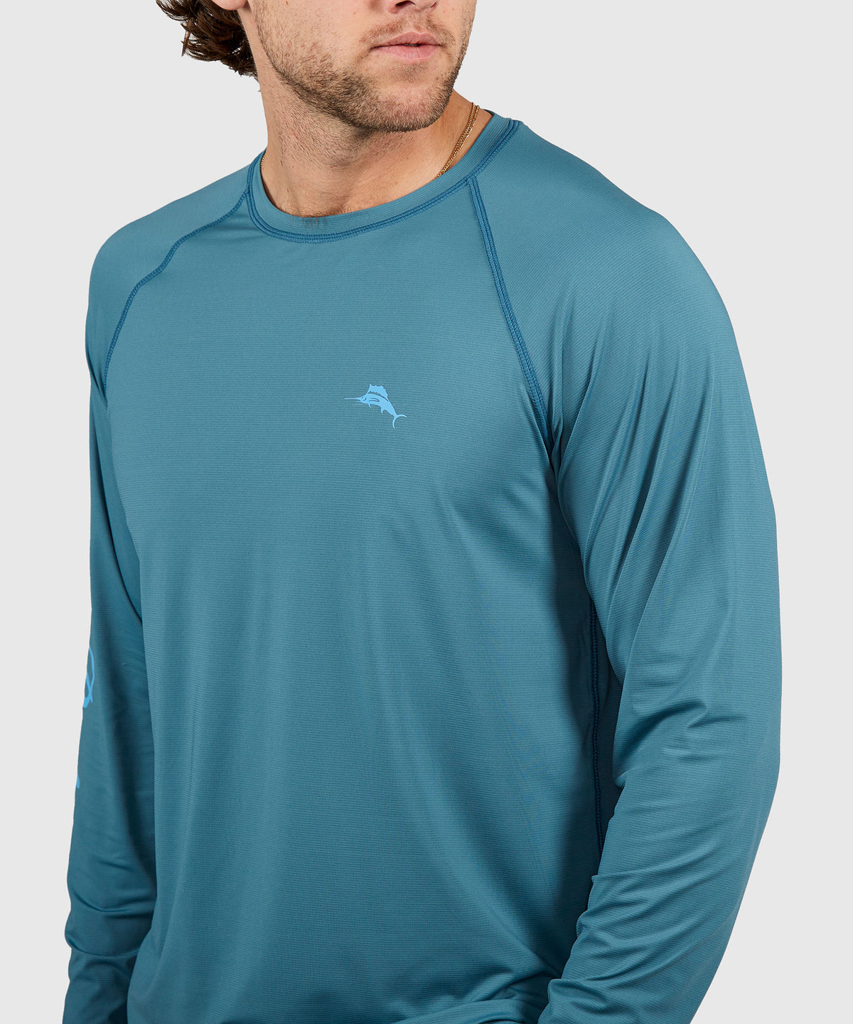 Tommy Bahama Long Sleeve Chill Time Surf Crew Neck Rash Guard Shirt, Men's Big & Tall