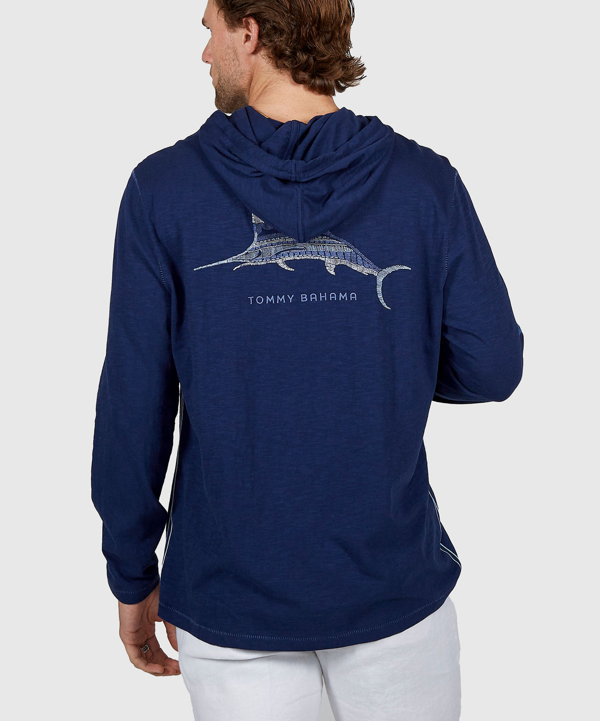 Tommy Bahama Long Sleeve Marlin Azul Lux Hoodie, Men's Big & Tall