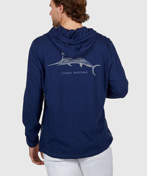 Tommy Bahama Long Sleeve Marlin Azul Lux Hoodie
