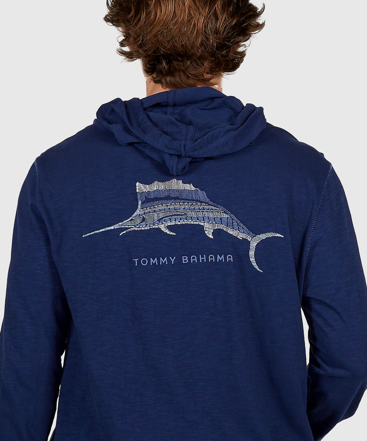 Tommy Bahama Long Sleeve Marlin Azul Lux Hoodie, Men's Big & Tall