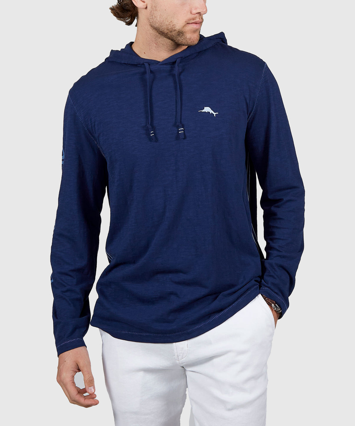 Tommy Bahama Long Sleeve Marlin Azul Lux Hoodie, Men's Big & Tall