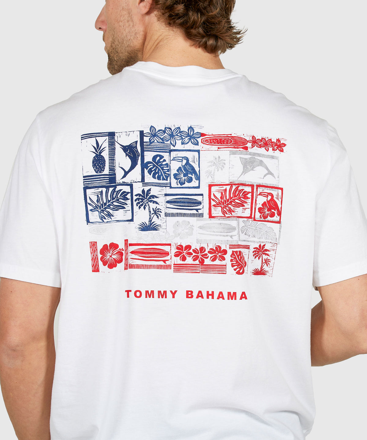 Tommy Bahama Short Sleeve 'Americana Boardblock' Crew Neck T-Shirt, Men's Big & Tall