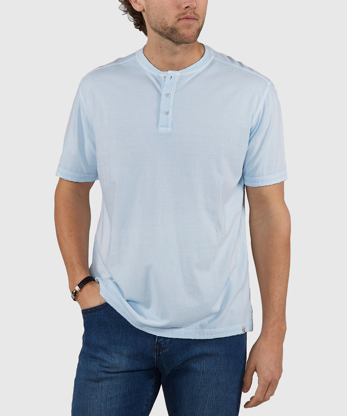 Westport Lifestyle Sunwashed Short Sleeve Henley, Men's Big & Tall