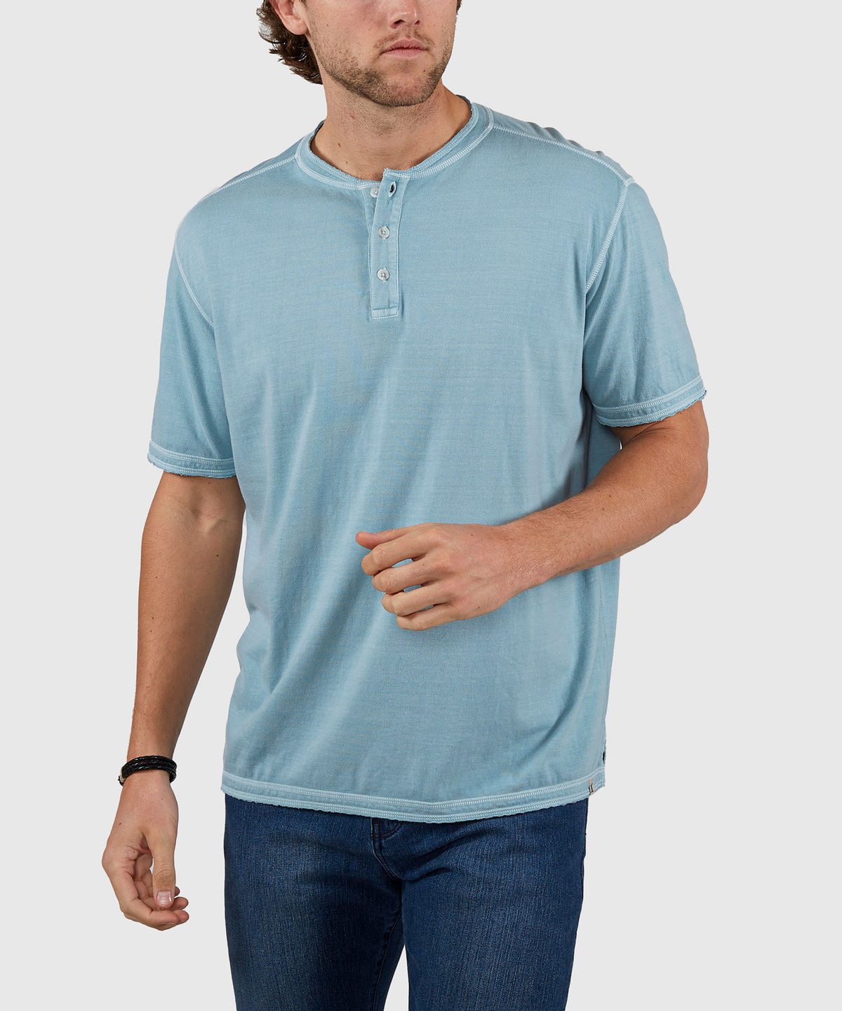 Westport Lifestyle Sunwashed Short Sleeve Henley, Men's Big & Tall