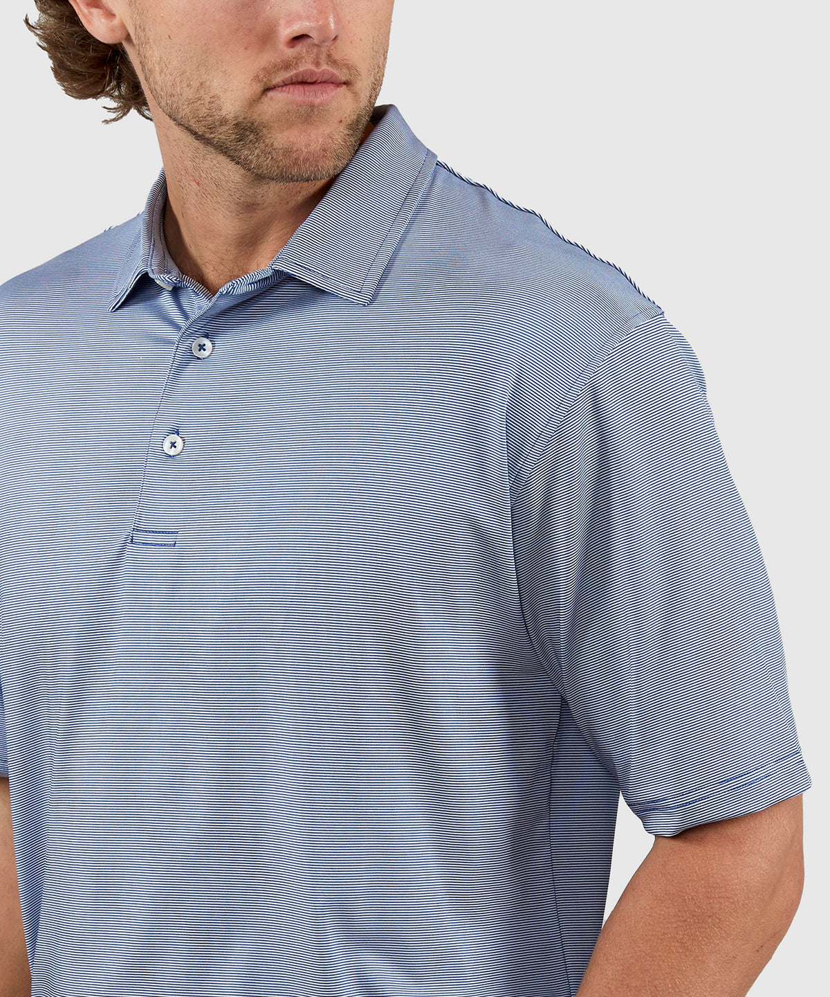 Westport Lifestyle Short Sleeve Performance Stripe Polo Knit Shirt, Men's Big & Tall
