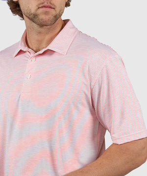 Westport Lifestyle Short Sleeve Performance Striped Polo Knit Shirt