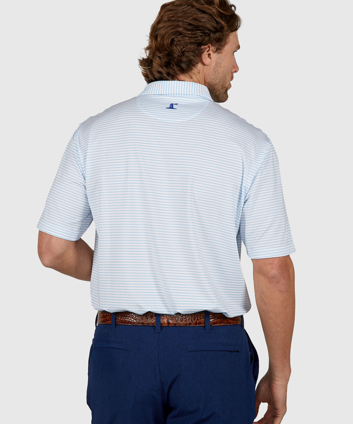 Westport Lifestyle Short Sleeve Performance Striped Polo Knit Shirt, Men's Big & Tall