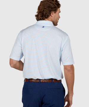 Westport Lifestyle Short Sleeve Performance Striped Polo Knit Shirt