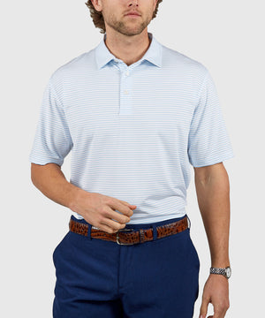 Westport Lifestyle Short Sleeve Performance Striped Polo Knit Shirt