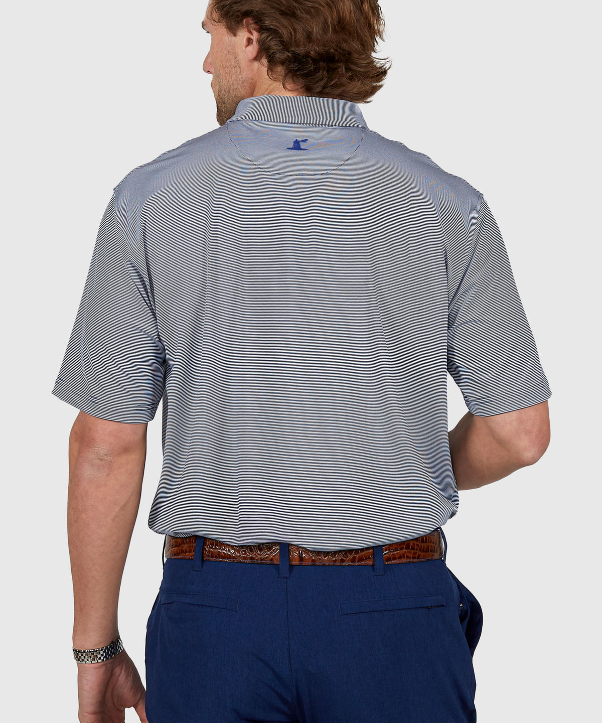 Westport Lifestyle Short Sleeve Performance Striped Polo Knit Shirt, Men's Big & Tall