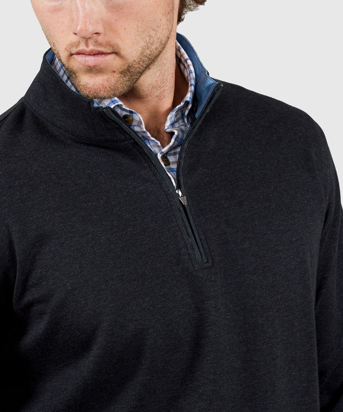 Westport Lifestyle Long Sleeve Interlock Knit Quarter Zip Pullover, Men's Big & Tall
