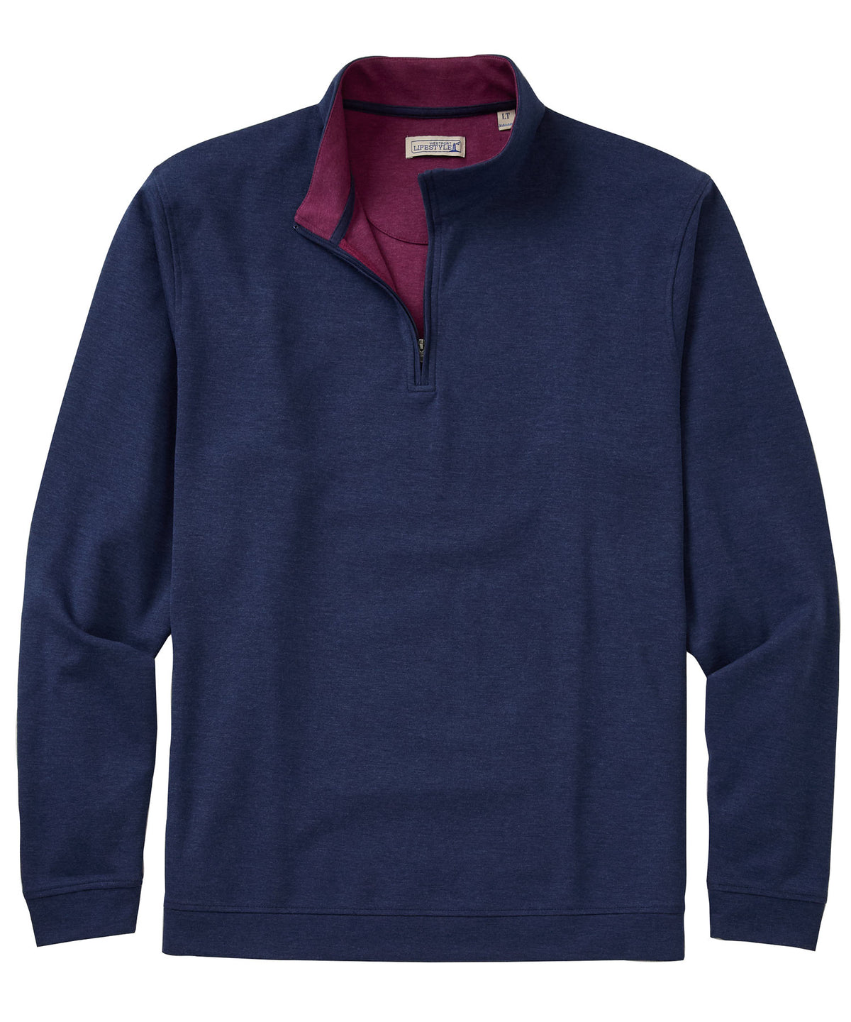 Westport Lifestyle Long Sleeve Interlock Knit Quarter Zip Pullover, Men's Big & Tall