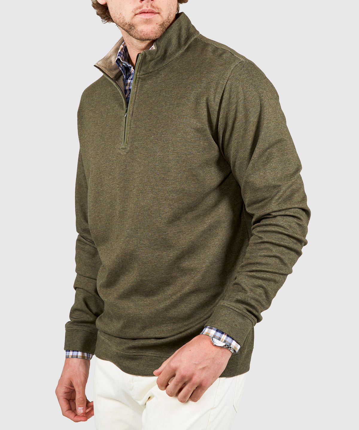 Westport Lifestyle Long Sleeve Interlock Knit Quarter Zip Pullover, Men's Big & Tall