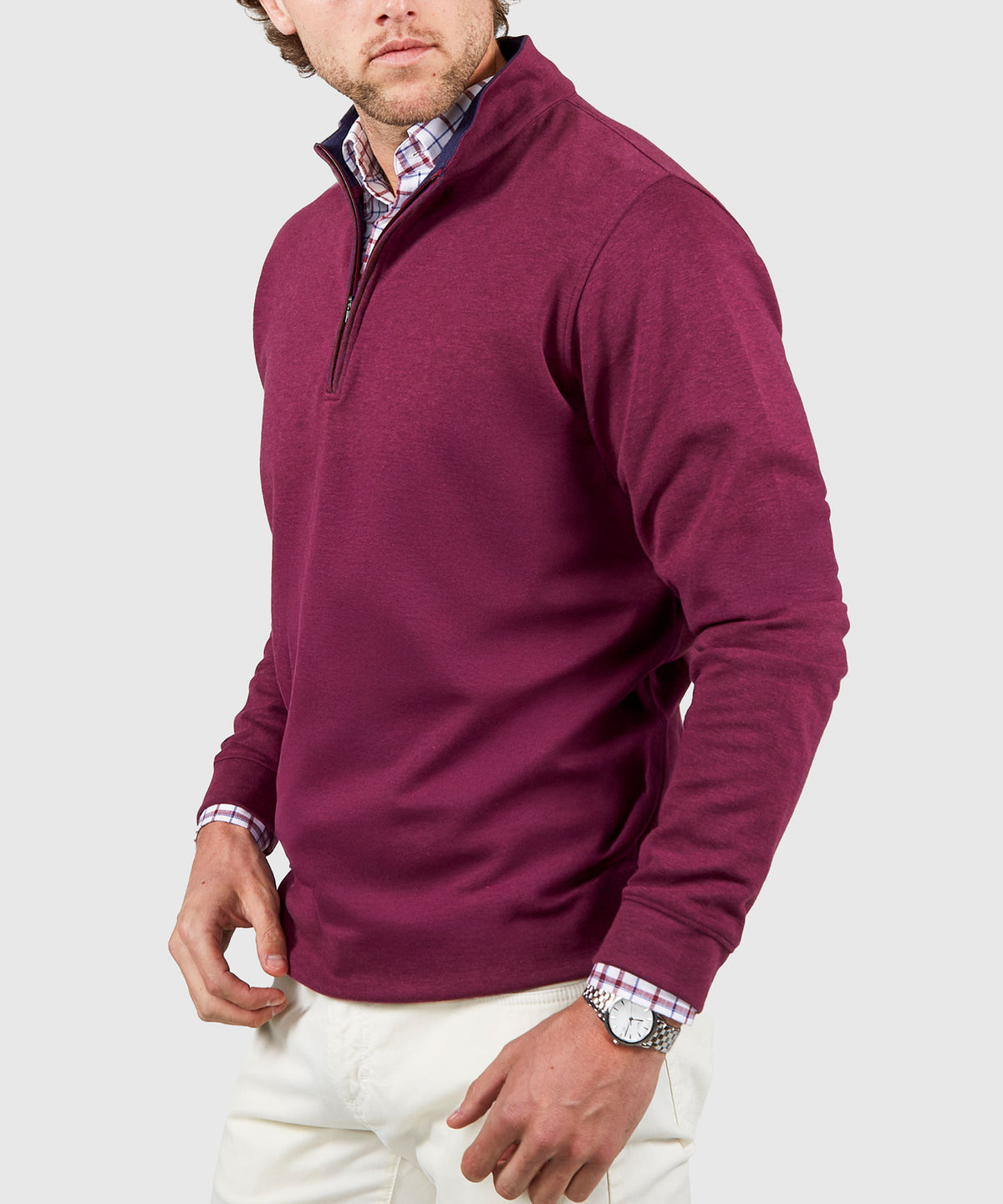 Westport Lifestyle Long Sleeve Interlock Knit Quarter Zip Pullover, Men's Big & Tall
