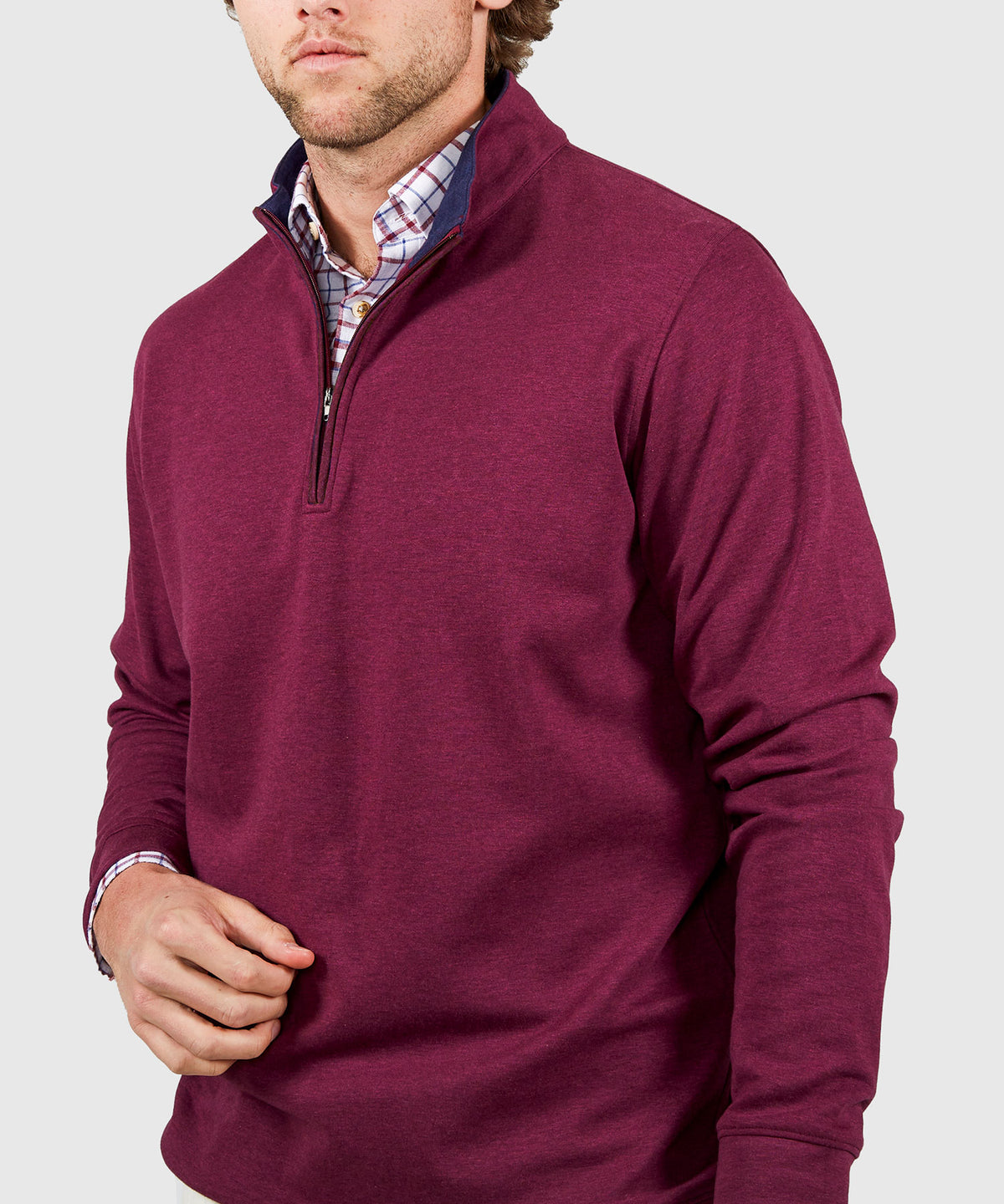 Westport Lifestyle Long Sleeve Interlock Knit Quarter Zip Pullover, Men's Big & Tall