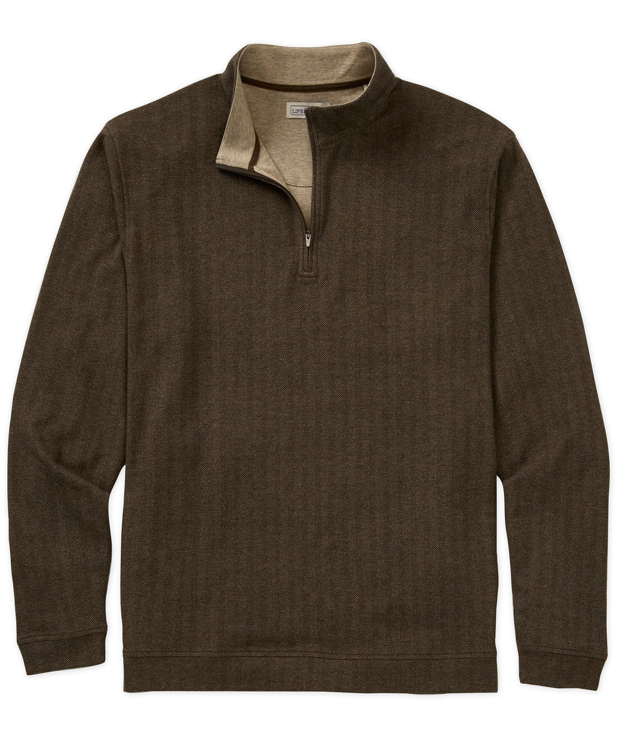 Westport Lifestyle Long Sleeve Herringbone Interlock Quarter Zip Pullover, Men's Big & Tall