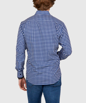 Westport No-Tuck Long Sleeve Button Down Collar Stretch Performance Gingham Sport Shirt
