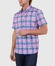 Westport No-Tuck Short Sleeve Button Down Collar Stretch Performance Plaid Sport Shirt