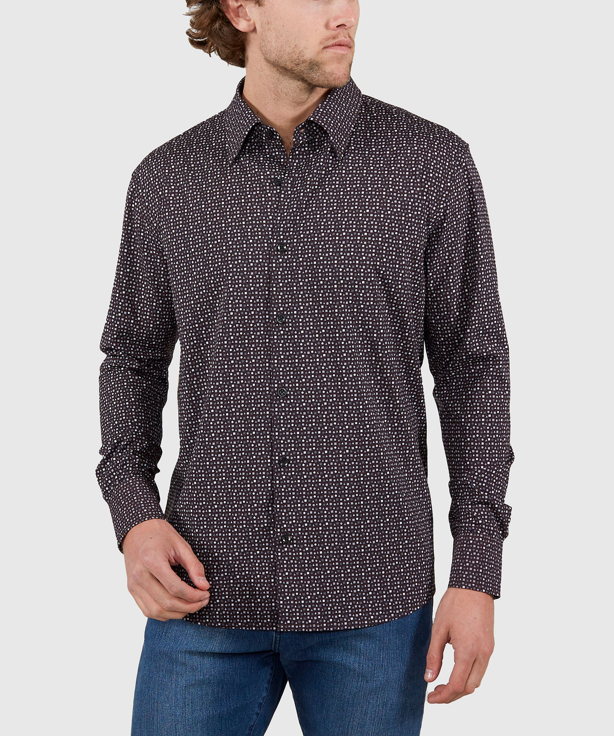 Westport No-Tuck Long Sleeve Button Under Collar Stretch Performance 'Forms' Sport Shirt, Men's Big & Tall