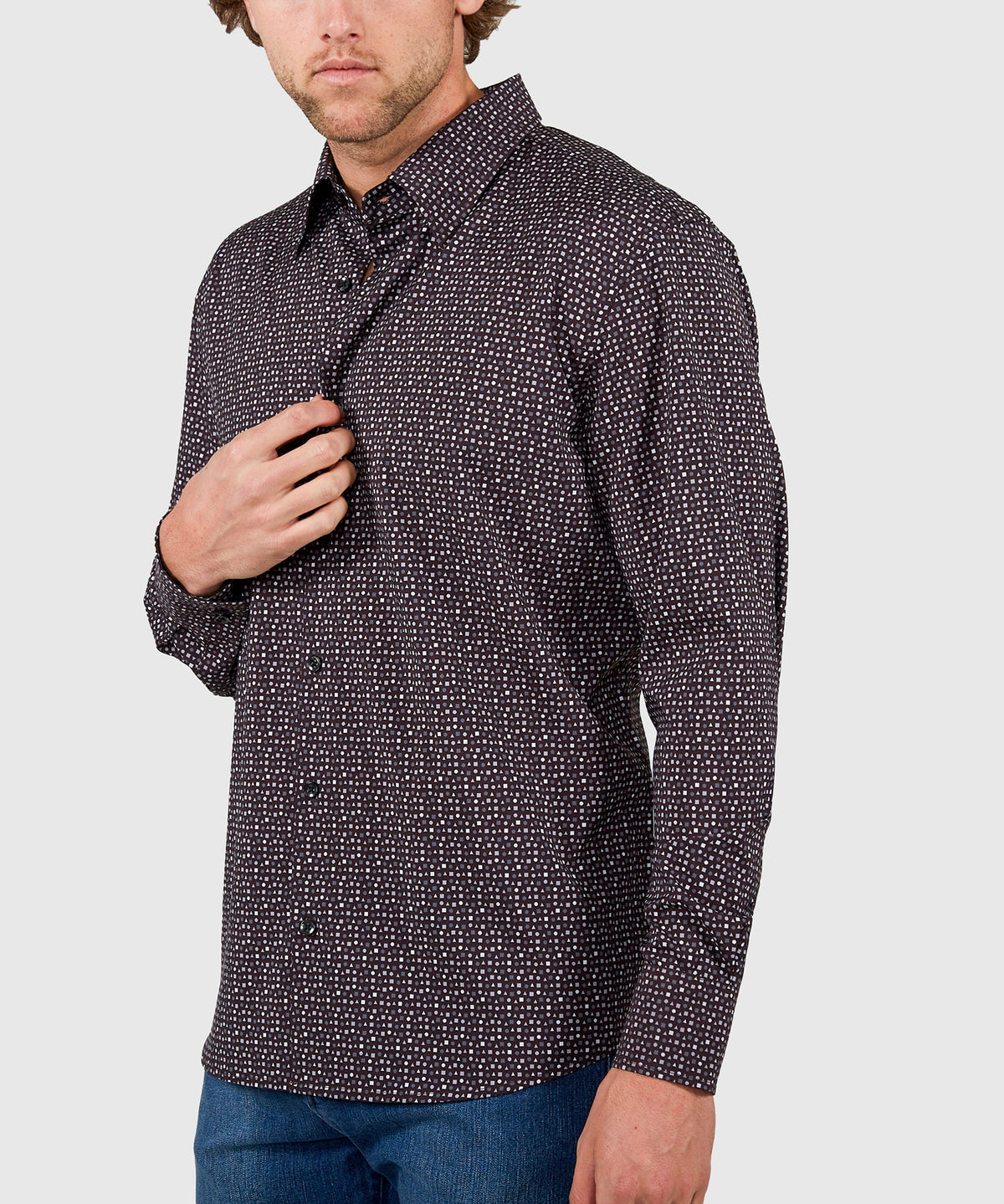 Westport No-Tuck Long Sleeve Button Under Collar Stretch Performance 'Forms' Sport Shirt, Men's Big & Tall