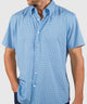 Westport No-Tuck Short Sleeve Button Down Collar Stretch Performance 'Intricate Tiles' Sport Shirt