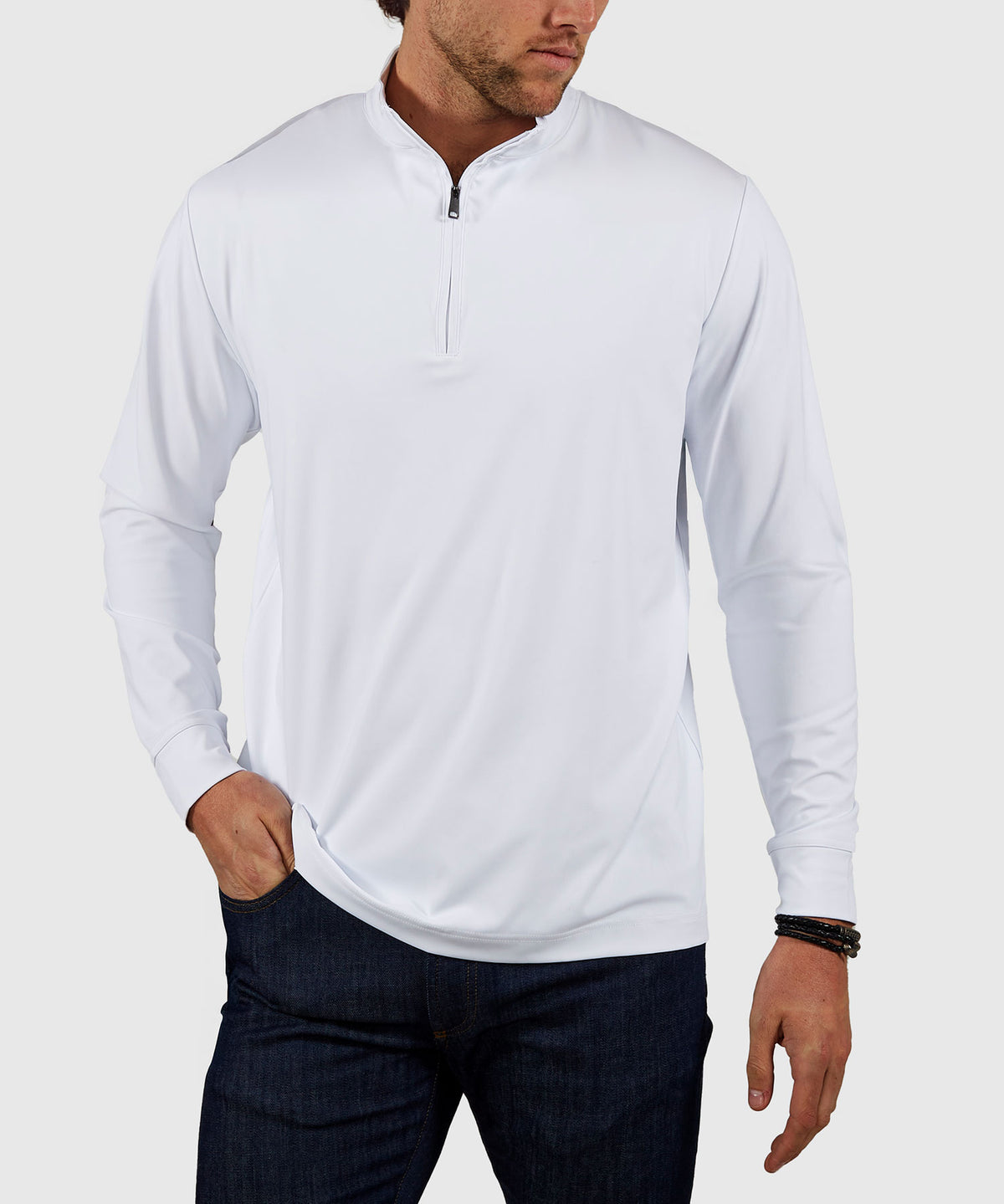 Westport No-Tuck Long Sleeve Stretch Performance Quarter Zip Pullover, Men's Big & Tall