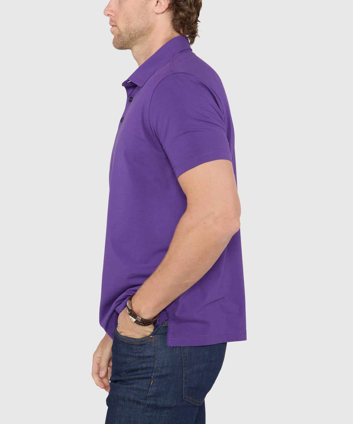 Westport No-Tuck Short Sleeve Cotton Performance Stretch Polo Knit Shirt, Men's Big & Tall