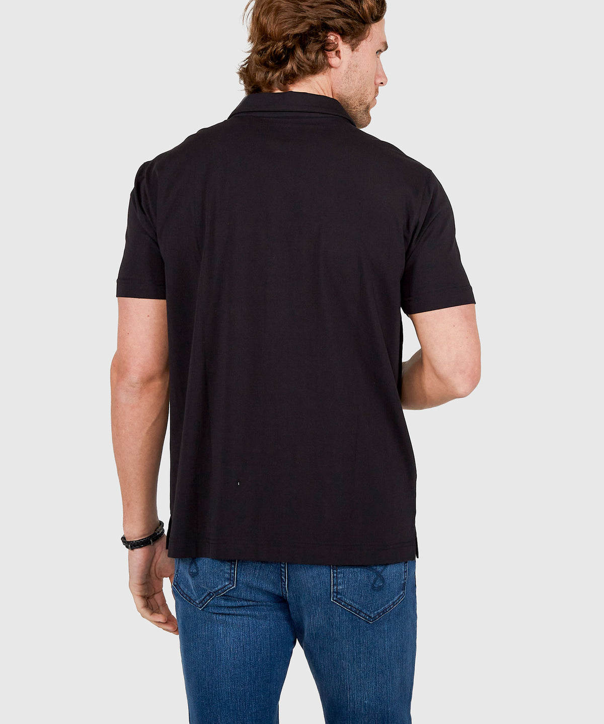 Westport No-Tuck Short Sleeve Cotton Performance Stretch Zip Polo, Men's Big & Tall