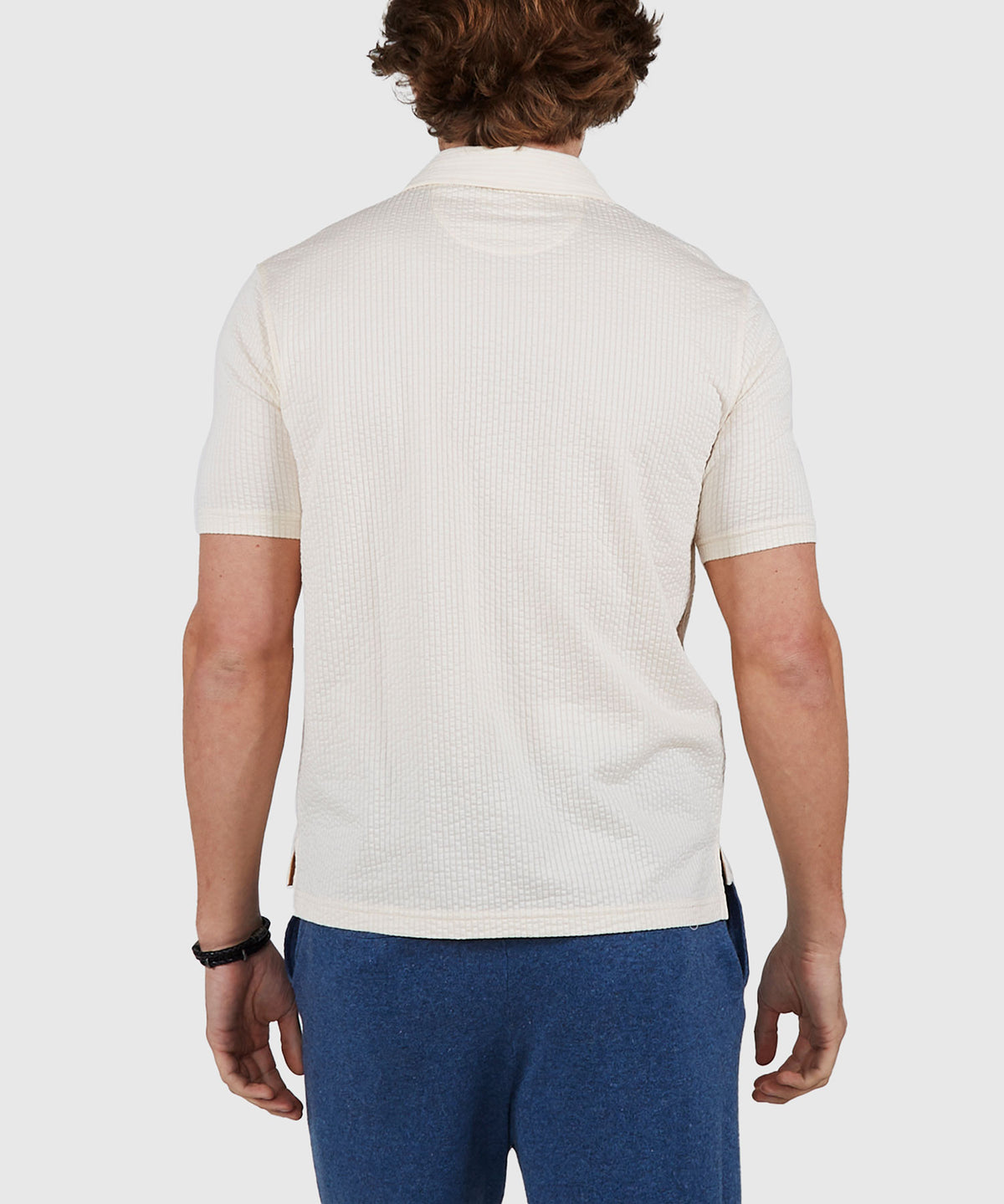Westport Black Short Sleeve Seersucker Garment Dyed Polo Knit Shirt, Men's Big & Tall