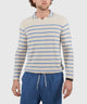 Westport Black Long Sleeve Striped V-Neck Polo Knit Shirt
