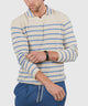 Westport Black Long Sleeve Striped V-Neck Polo Knit Shirt