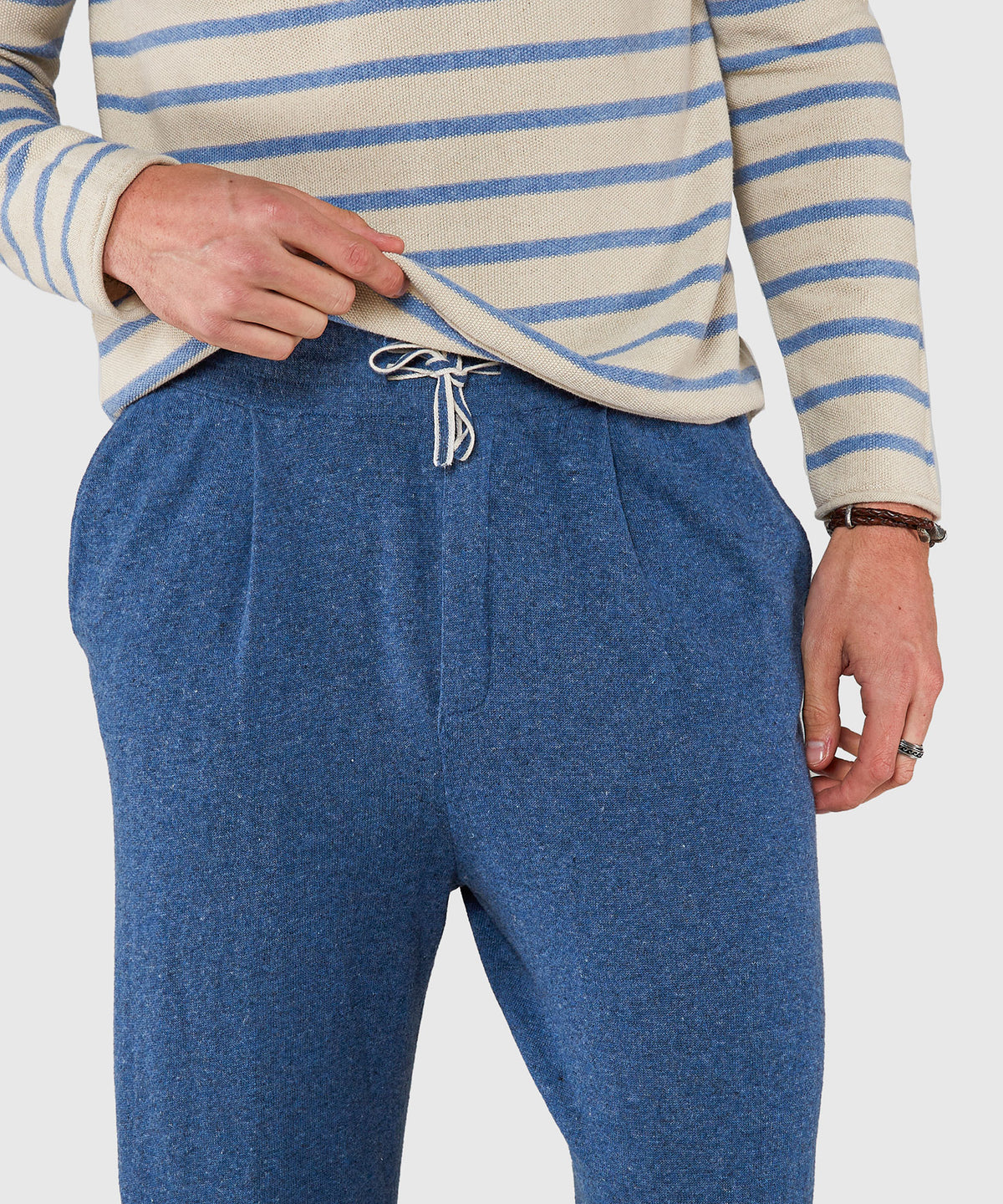 Westport Black Linen-Cotton Knit Pants, Men's Big & Tall