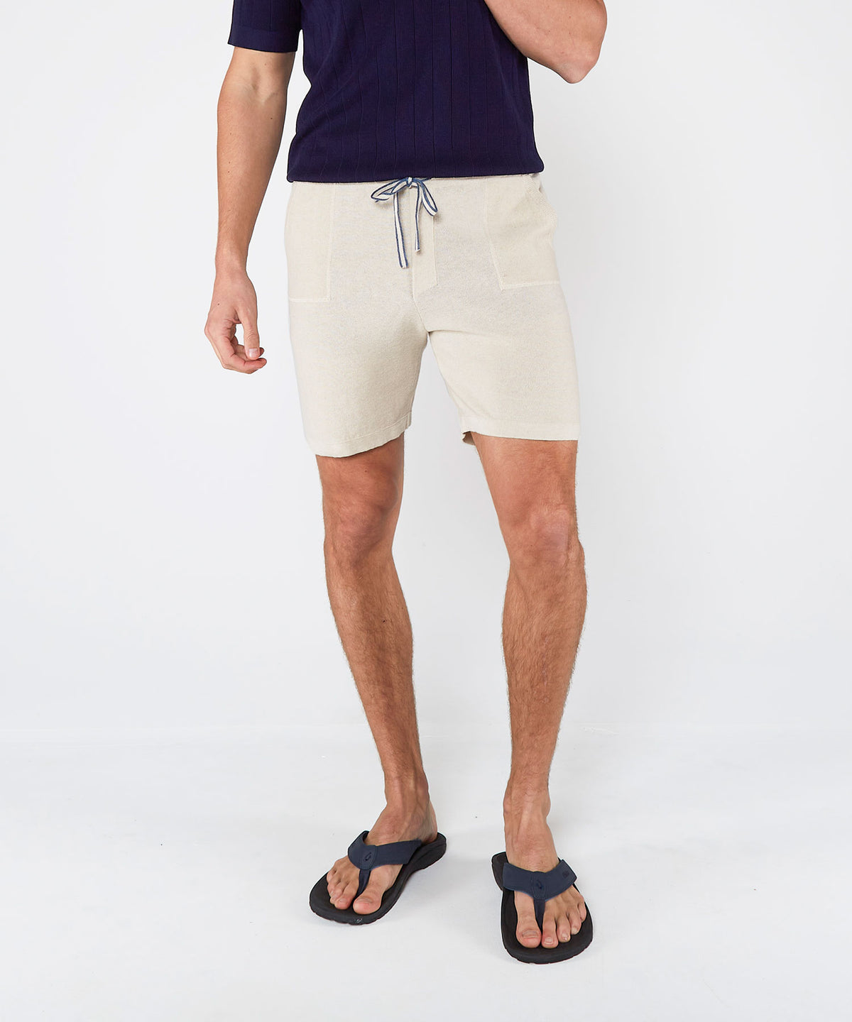 Westport Black Linen-Cotton Knit Shorts, Men's Big & Tall