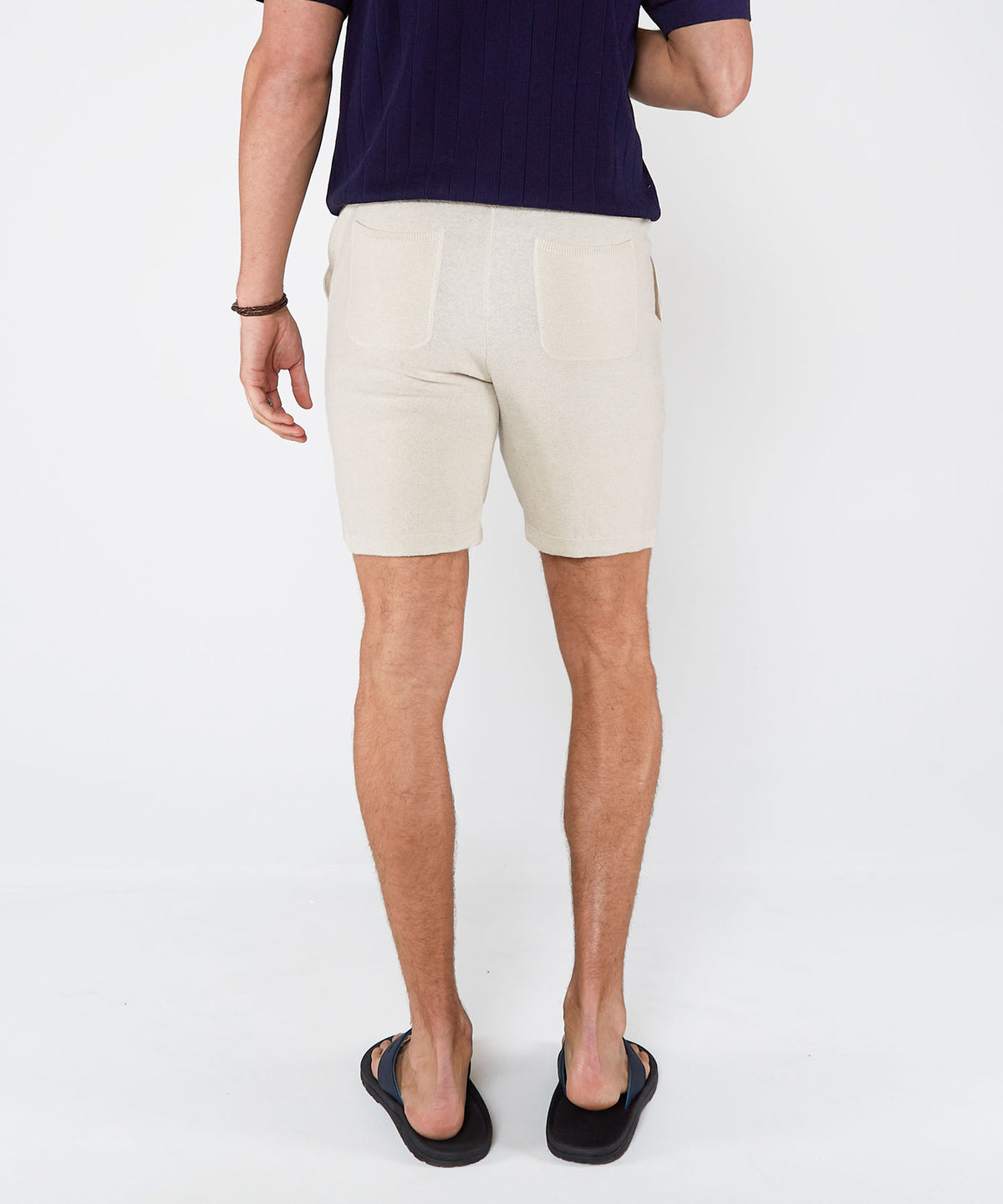 Westport Black Linen-Cotton Knit Shorts, Men's Big & Tall