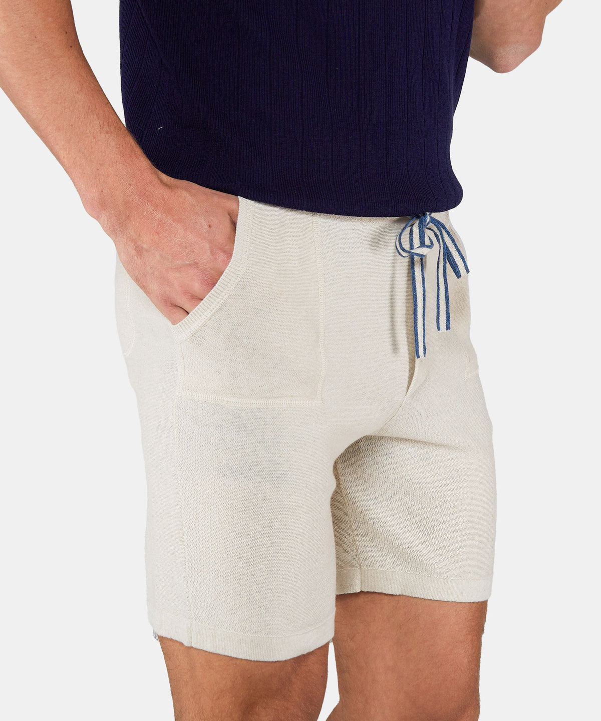 Westport Black Linen-Cotton Knit Shorts, Men's Big & Tall